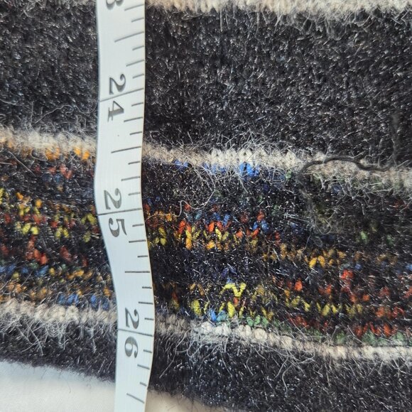 Modcloth Women's Size Small Striped Black Sweater Cardigan Open Pockets - Picture 4 of 8